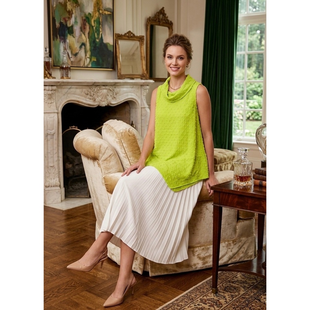 Liv by Habitat Clothes Cactus Green Cowl Neck Asymmetrical Tunic Topp size L